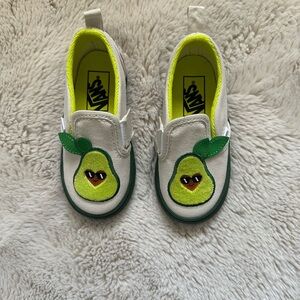 Vans Kids Avocado Slip-On Shoes - White and Green